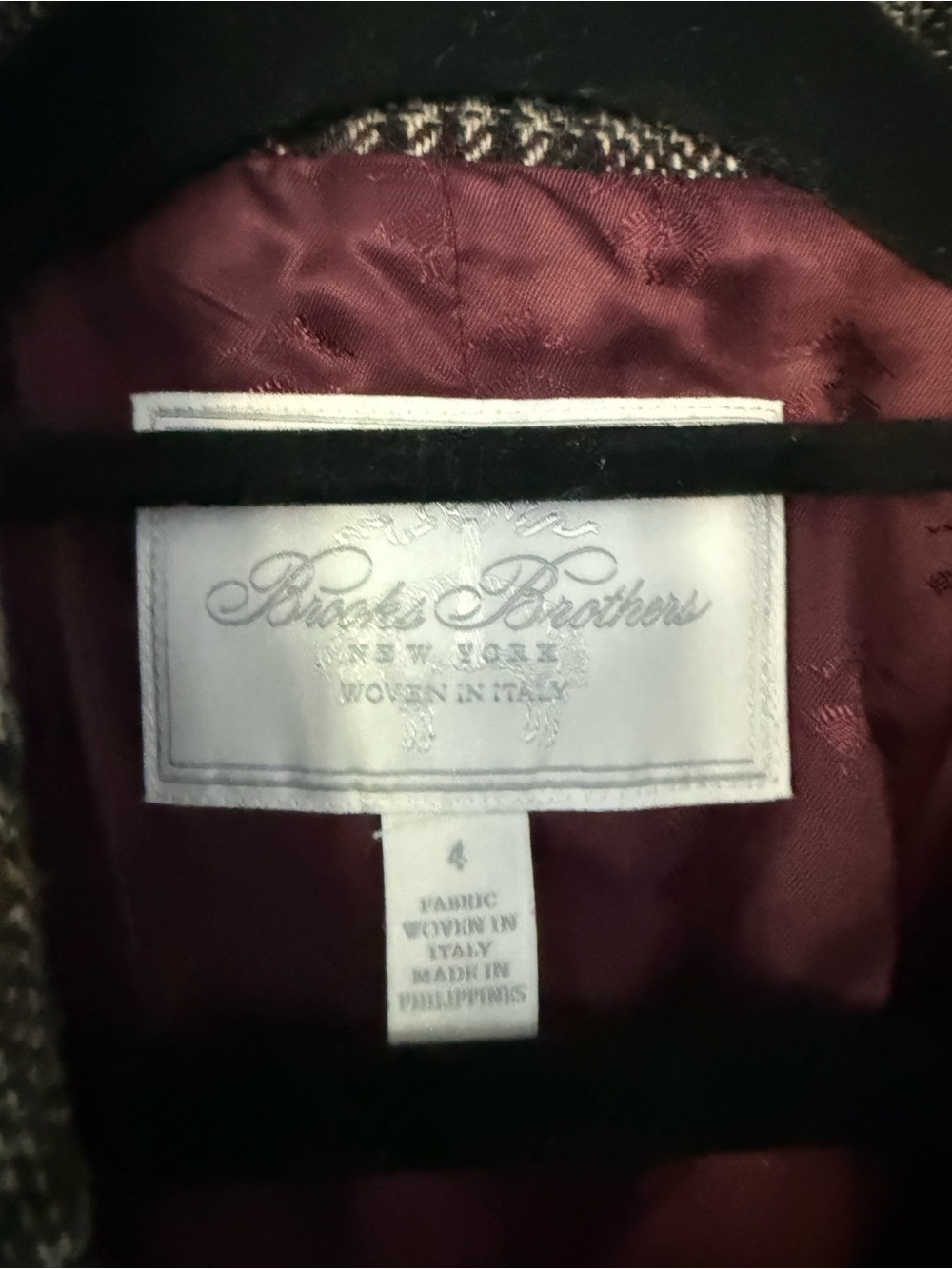 Brooks Brothers Peak Lapel Blazer Jacket in Glen Plaid Wool Moon Fabric Size 4 - Picture 7 of 16